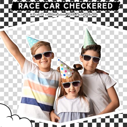 12 Pack Race Car Checkered Kids Sunglasses