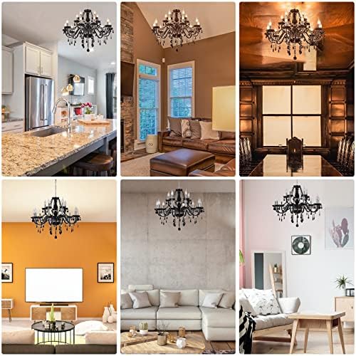 ZIOKOK 15-Light Crystal Chandelier Elegant Gothic Style Dining Room Lamp