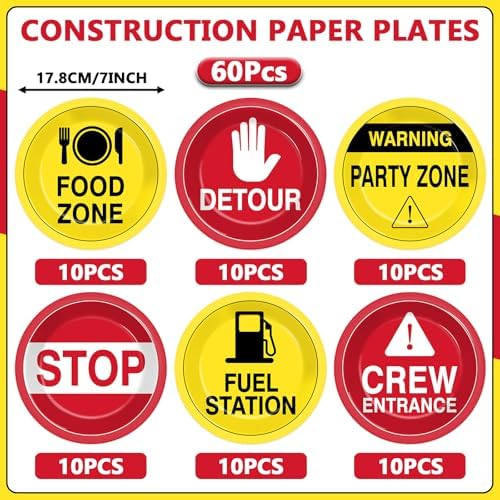 60pcs Construction Paper Plates for Birthday Party Decorations