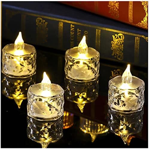 12 Pack LED Crystal Candle Light Flameless Table Centrepiece Decorations