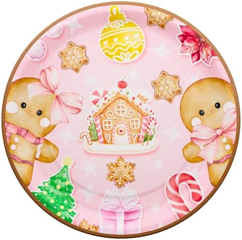 Gingerbread Party Plates and Napkins 52Pcs