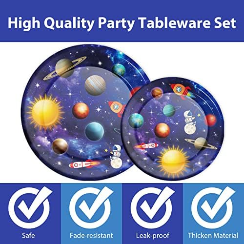 Space Theme Party Tableware Set for 24 Guests
