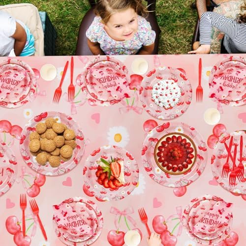 PHOGARY Cherry Themed Party Decorations for 24 Guests