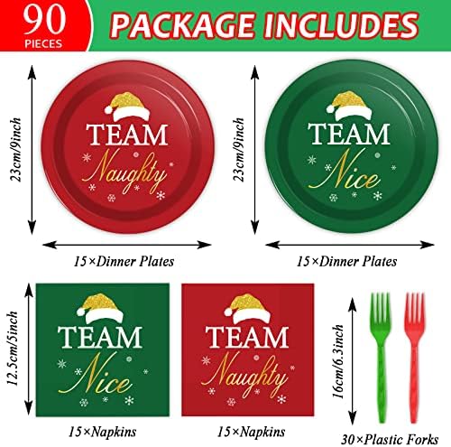30 Guests Christmas Party Paper Plates Napkins Forks Set