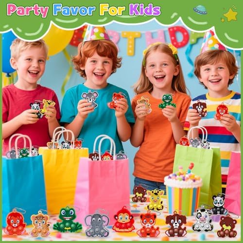 Animal Fidget Keychain Set 24PCS Stress Relief Toys