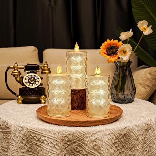 Homemory Flameless Candles with Timer 2 Pcs