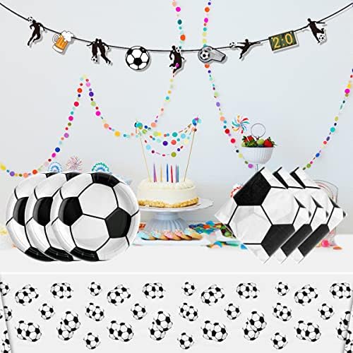 OULUN Soccer Party Tableware Set 16 Plates Napkins Tablecloth