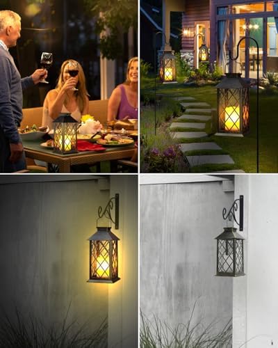 Otdair 2 Pack Solar Lanterns Outdoor Waterproof