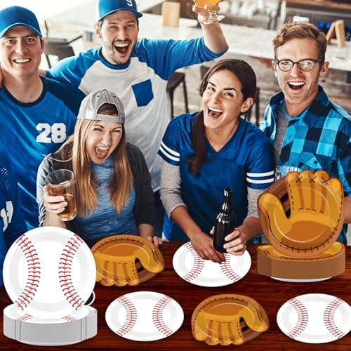 100Pcs Baseball Themed Paper Plates for Birthday Party