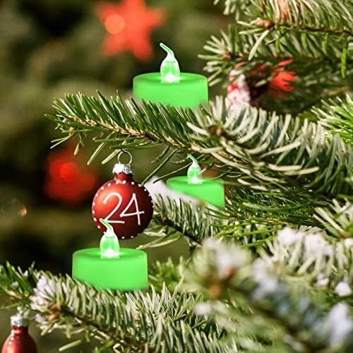 LANKER 24 Pack Green Flameless LED Tea Lights