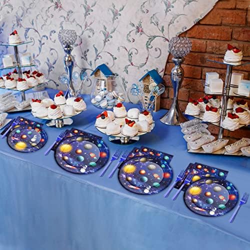 Space Theme Party Tableware Set for 24 Guests