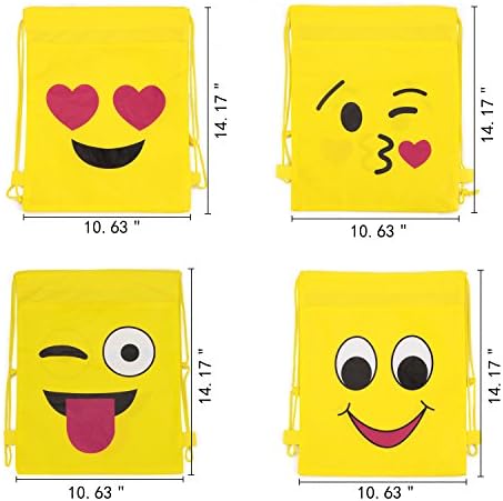 Konsait Emoticon Party Bags 12 Pack for Kids
