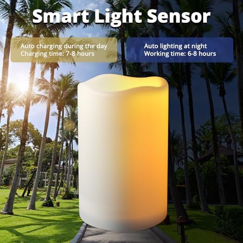 NURADA Large Solar Candles Waterproof Set of 2