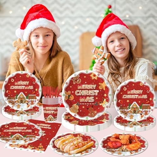 140Pcs Christmas Gingerbread Party Decorations Set