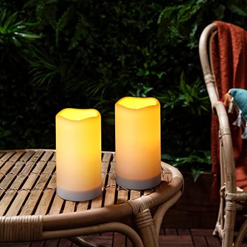 Solar Flameless Candles for Outdoor Use Set of 2