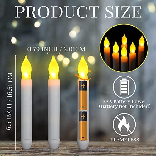 Macarrie 60 Pcs Flameless LED Taper Candles with Warm Light 1