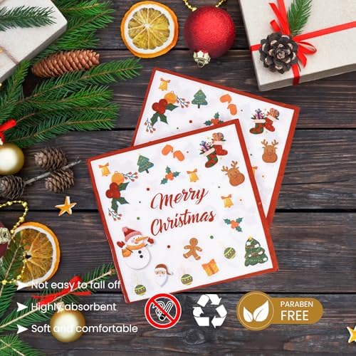40PCS Christmas Paper Plates and Napkins - 9 Inch Party Serving Set