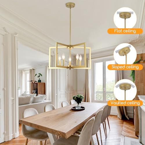 Modern 5 Light Gold Chandeliers for Dining Room
