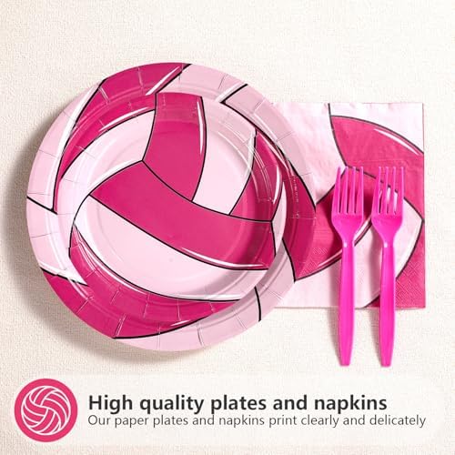 Grencian 96Pcs Volleyball Party Supplies Plates