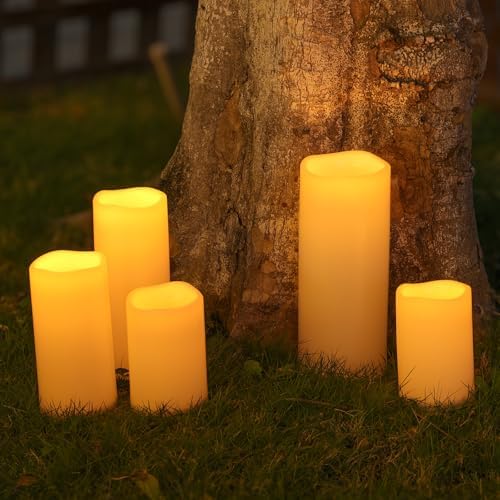 NURADA Large Solar Candles Waterproof Set of 2