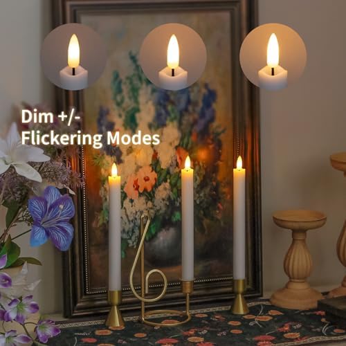 Flameless Taper Candles with Remote Timer Pack of 4
