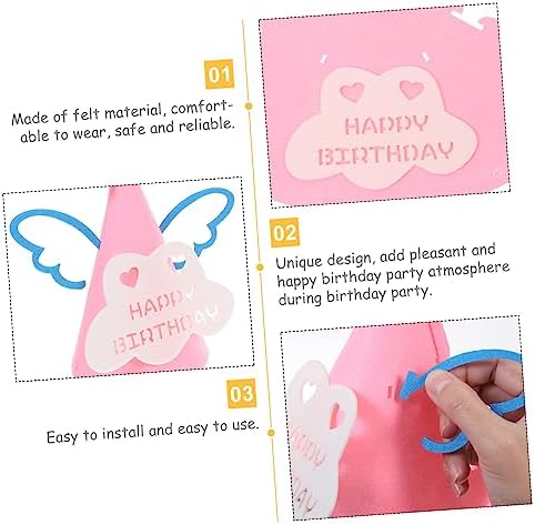 2pcs Birthday Hat Baby Shower Cone Hat Party Favors Headwear