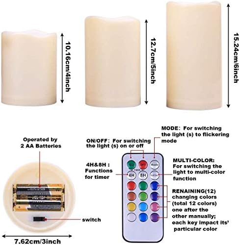 Enido Color Changing Flameless Candles Set of 9