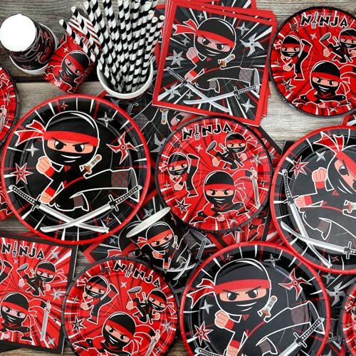 Ninja Birthday Party Plates Set for 40 Guests