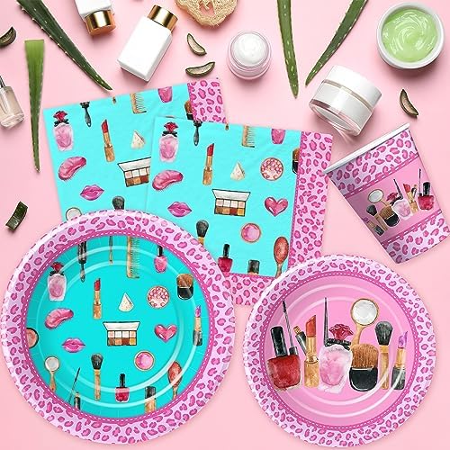 HIPVVILD Spa Party Tableware Set for Girls 24 Pieces