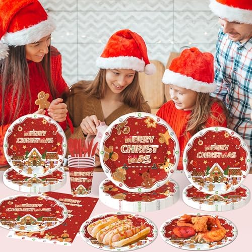 140Pcs Christmas Gingerbread Party Decorations Set
