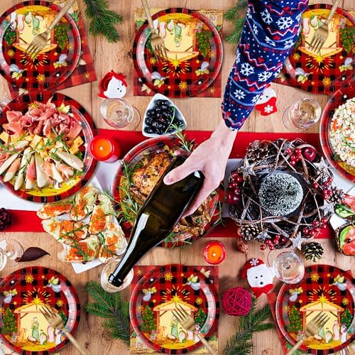 96Pcs Christmas Nativity Party Tableware Set - Serves 24