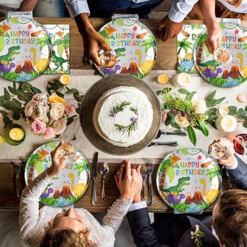Dinosaur Plates and Napkins for 24 Guests