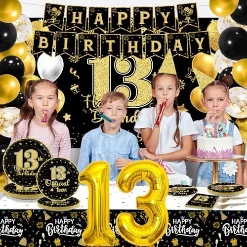 145 Pcs 13th Birthday Party Supplies for 24 Guests