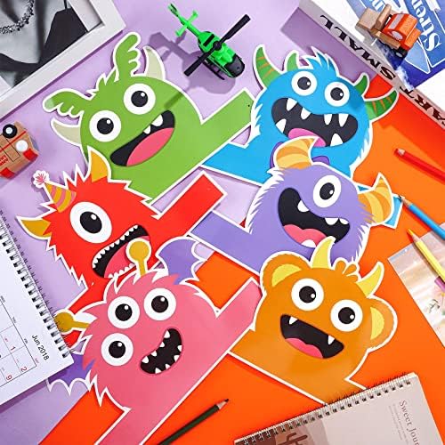Aoriher 12 Pcs Monster Paper Hats Party Headbands for Kids