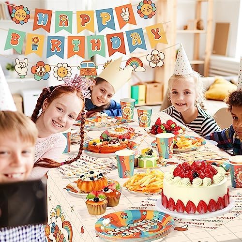 Ctosree 173 Pcs Groovy Party Supplies Set
