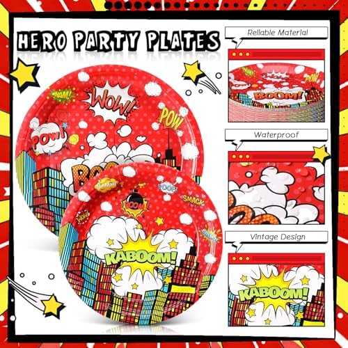 Zhehao Hero Party Tableware Set 210 Pcs