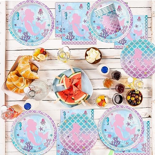 122Pcs Mermaid Party Decor Set for 24 Guests