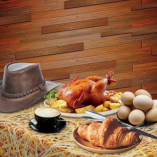 4PCS Straw Tablecover Hay Bales for Farm Party Decorations