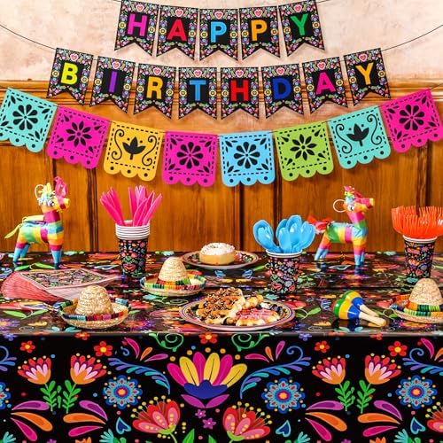 Domensi Mexican Fiesta Party Supplies Set 144 Pcs