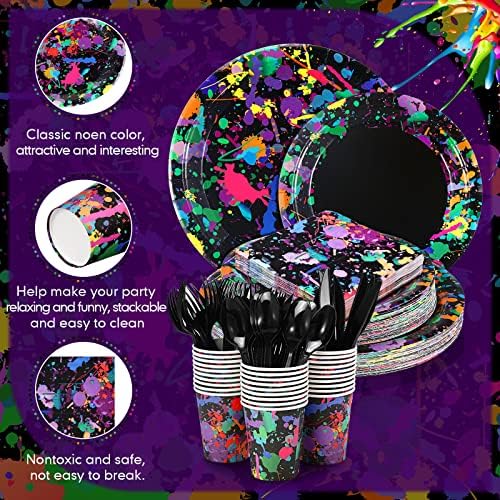 Baderke Neon Party Supplies for 36 Guests