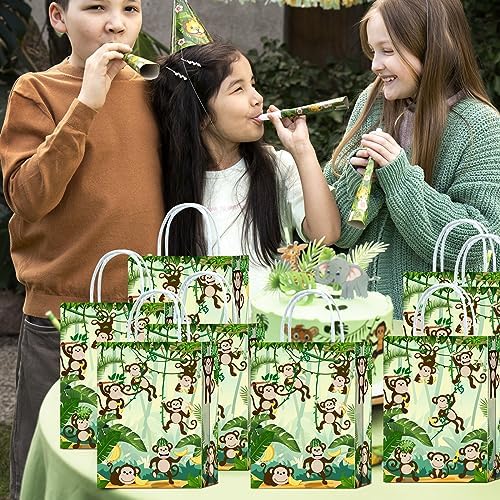 Tyndallrays 16 Piece Monkey Goodie Bags for Birthday Party Supplies