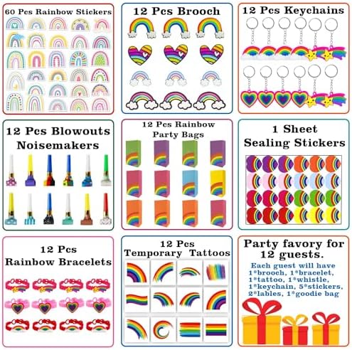 Leesgel 156pc Rainbow Party Favors for Kids