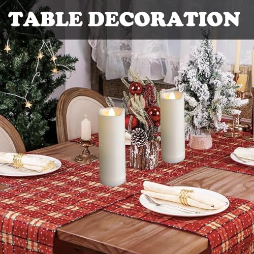 2x6 Inch Outdoor LED Battery Operated Candles with Timer and Remote