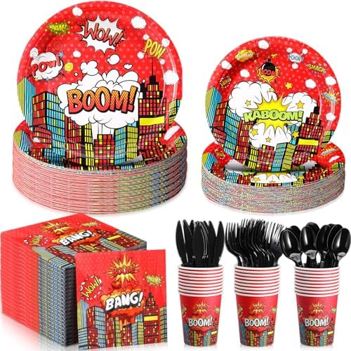 Zhehao Hero Party Tableware Set 210 Pcs