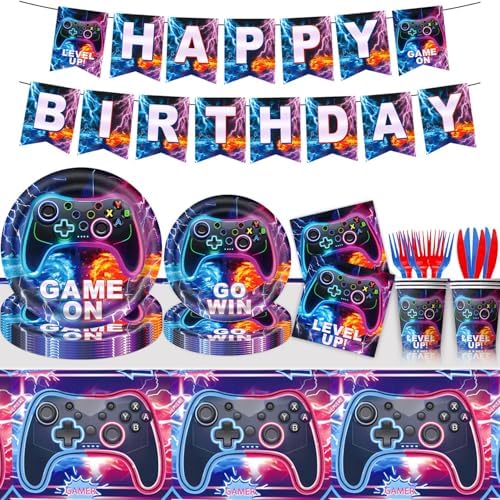 Gamer Birthday Decorations Set for 20 Guests