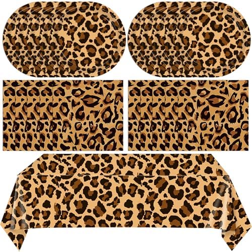 41Pcs Cheetah Print Party Decorations Set for 20 Guests