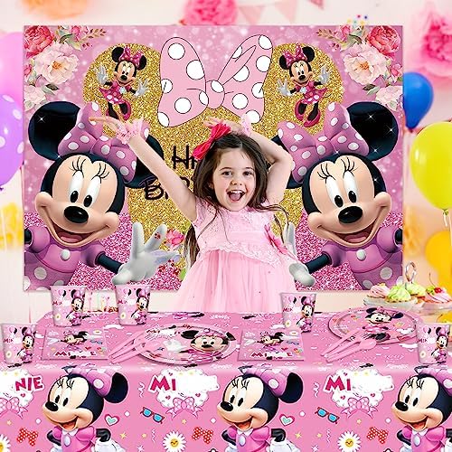 Pink Mouse Themed Party Tableware Set