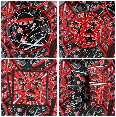 Ninja Birthday Party Plates Set for 40 Guests