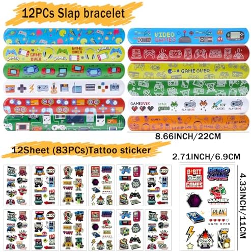 Moncinday 196Pcs Video Game Party Favors Set