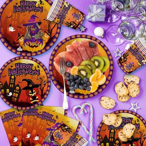 Halloween Party Decor Tableware Set 140Pcs